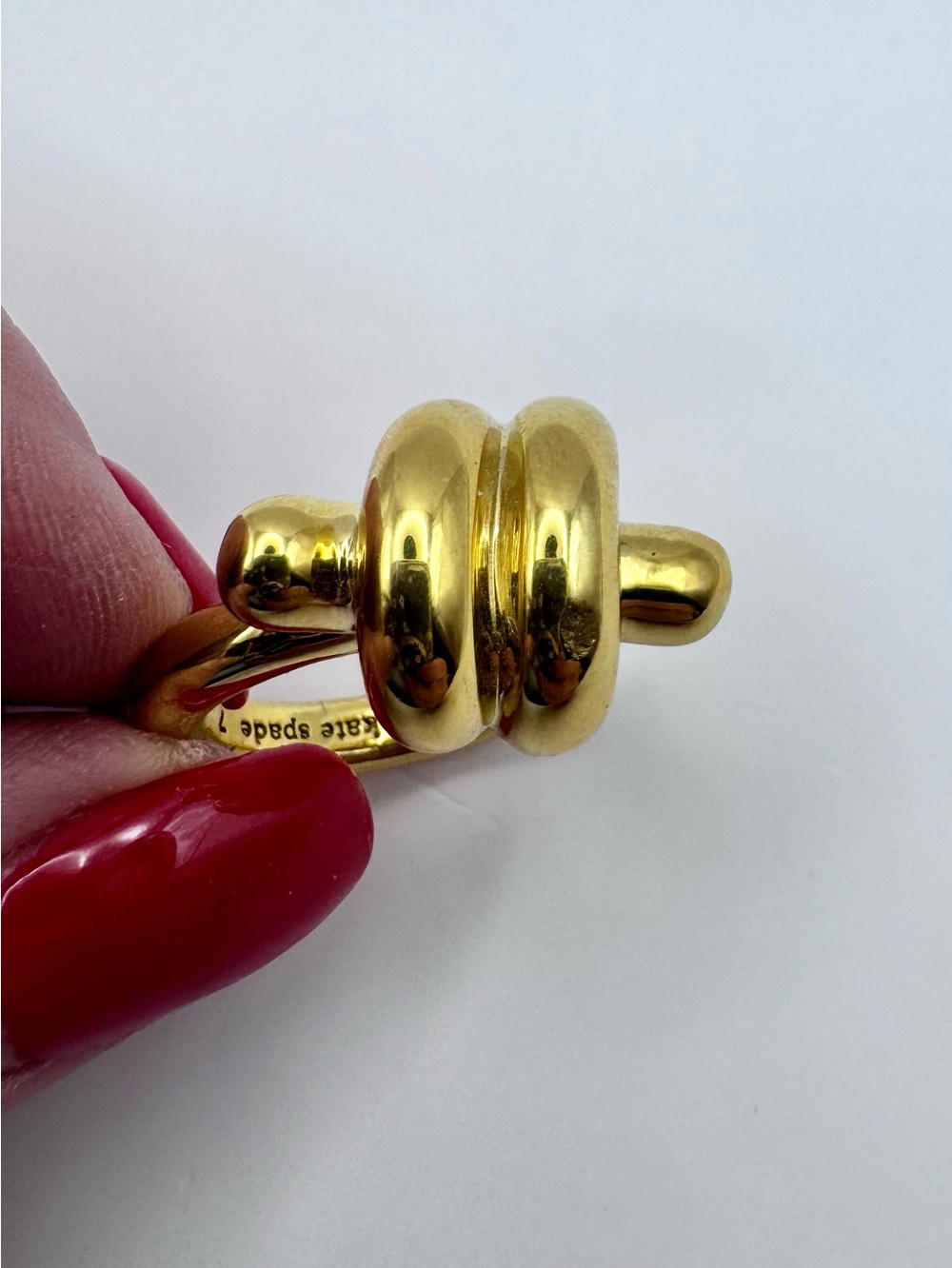 Kate Spade New York Ropes & Knots Ring Gold Tone Size 7 NWT - Picture 6 of 14